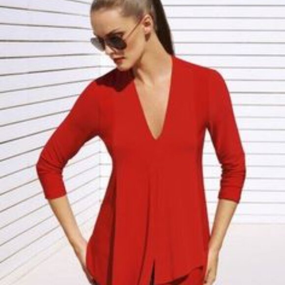 Joseph Ribkoff - new with tags ; red tunic top - Picture 2 of 4